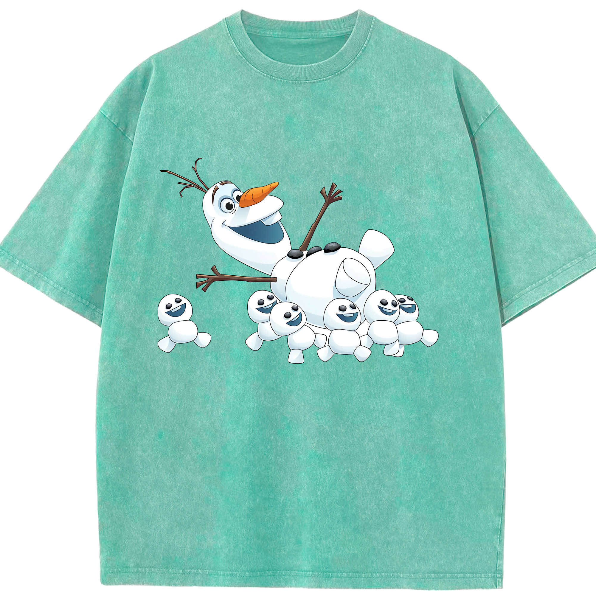 （画像用） アナと雪の女王 アンナ エルサ Frozen Anna Elsa 綿100% ヴィンテージ風 半袖Tシャツ（フロントプリント）